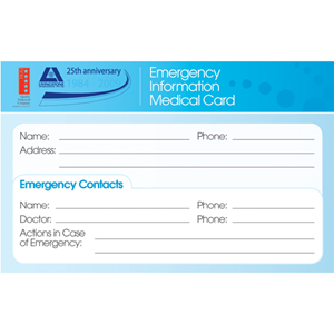 Livingstone Emergency Infomedical Card,Wallet Size, Ea Each ...