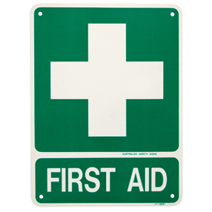 Livingstone Printed Sign 'First Aid', 250 x 195 mm, 3D, Recyclable Polypropylene, Each Each