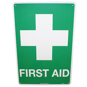 Livingstone Printed Sign 'First Aid', 250 x 195 mm, 3D, Recyclable Polypropylene, Each Each