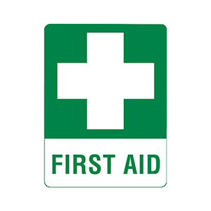 Livingstone Printed Sign 'First Aid', 250 x 195 mm, 3D, Recyclable Polypropylene, Each Each
