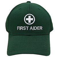 First Aid Personnel Warden Cap, Green, Embroidered, Each Each