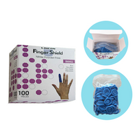 Lincon Nitrile Finger Cots, Powder Free, Antistatic, Small, Blue, 100/Bag Bag