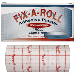 Fix-A-Roll Adhesive Dressing Fixation Retention Tape Plaster, 10cm x 10 Metres, Nonwoven, Low Allergy, Latex Free, Each Box