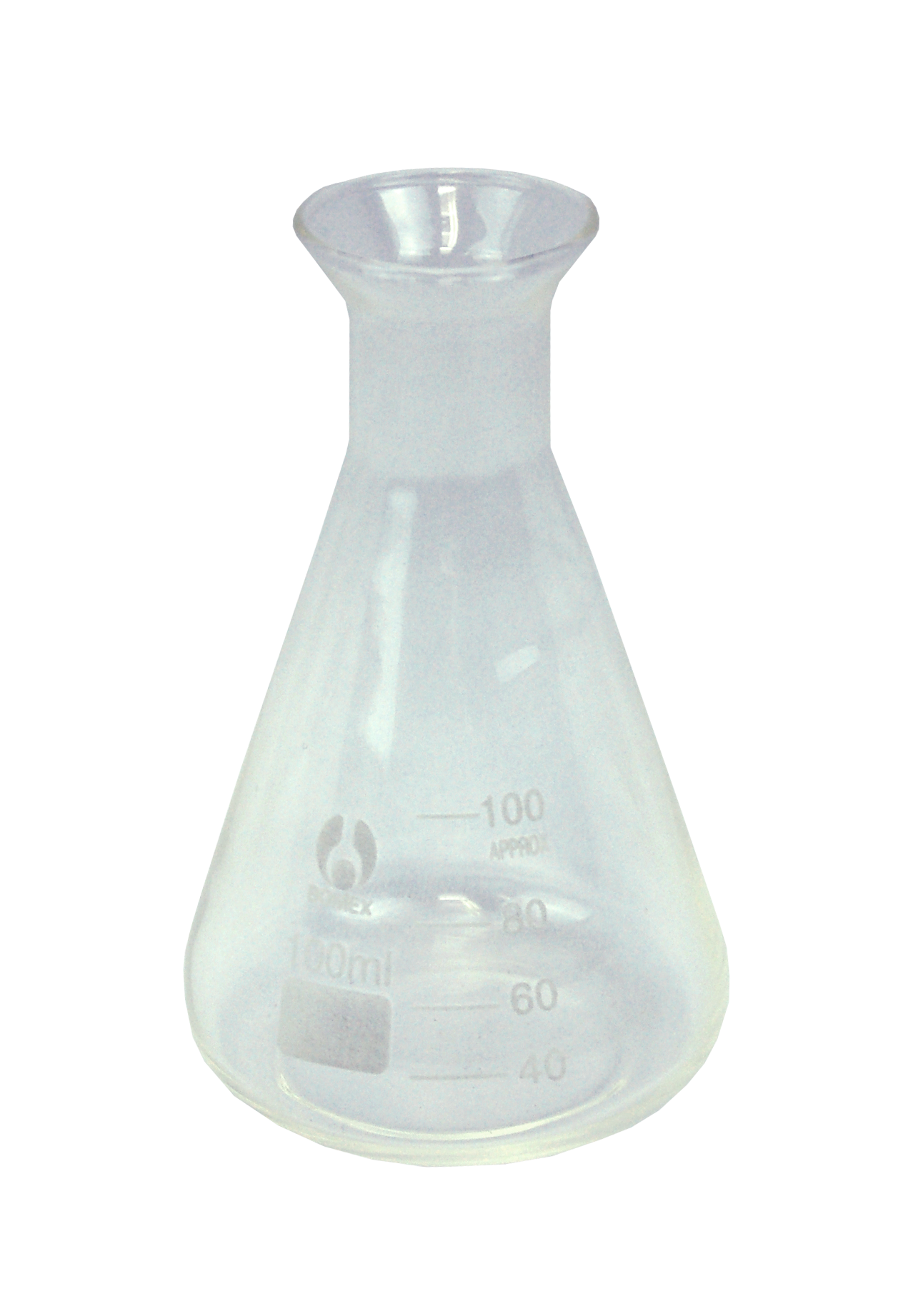 Bomex Erlenmeyer Conical Flask, 100ml, Wide Neck, 34mm, Borosilicate Glass, Graduated, Each Each