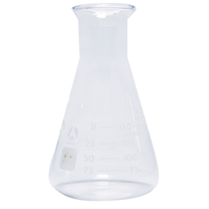 Bomex Erlenmeyer Conical Flask, 100ml, Wide Neck, 34mm, Borosilicate Glass, Graduated, Each Each