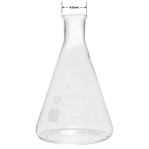 Bomex Erlenmeyer Conical Flask, 100ml, Wide Neck, 34mm, Borosilicate Glass, Graduated, Each Each