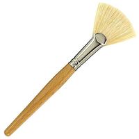 Sofeel Facial Brush, Fan Shaped, 5.5cm Boar Bristles, White, Small, for Cream and Mask, Each Each