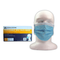 Liv Face Mask, Level 2 Barrier, 3-Ply, Ear Loop, Blue, Submicron Filtration, Latex Free, No Fibreglass, Non-Therapeutic Use, 50/Box Box