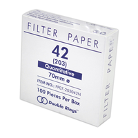 Livingstone Filter Paper, Quantitative, Ashless, Slow Speed, No. 42, 70mm Dia, 2~5um Pore Size, Biodegradable, 100/Box