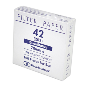 Double Ring Filter Paper, Qualitative, Fast Speed, No. 101 (No.1), 70mm Dia, Biodegradable, 100/Box Box