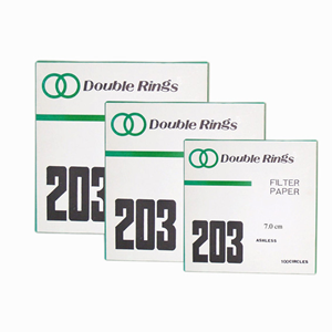 Double Ring Filter Paper, Quantitative, Ashless, Slow Speed, No. 203 (No.42), 70mm Dia, 2~5um Pore Size, Biodegradable, 100/Box