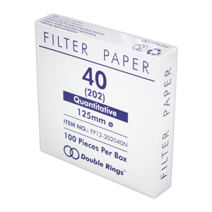 Double Ring Filter Paper, Quantitative, Ashless, Medium Speed, No. 202 (No.40), 70mm Dia, 8~10um Pore Size, Biodegradable, 100/Box