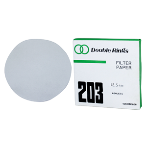 Double Ring Filter Paper, Quantitative, Ashless, Slow Speed, No. 203 (No.42), 70mm Dia, 2~5um Pore Size, Biodegradable, 100/Box