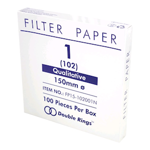 Double Ring Filter Paper, Qualitative, Medium Speed General Laboratory, No.102 (No.1), 70mm Dia, 8~10um Pore Size, Biodegradable, 100/Box