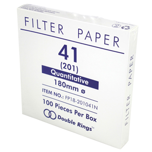 Double Ring Filter Paper, Quantitative, Ashless, Fast Speed, No. 201 (No.41), 70mm Dia, 18~20um Pore Size, Biodegradable, 100/Box