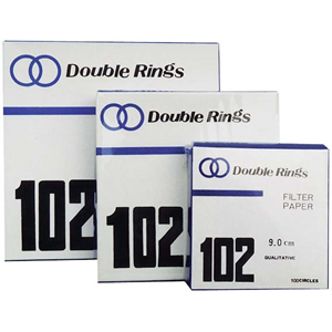 Double Ring Filter Paper, Quantitative, Ashless, Slow Speed, No. 203 (No.42), 70mm Dia, 2~5um Pore Size, Biodegradable, 100/Box