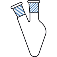 Mowbray Pear-Shaped Flask, 50ml, 2 Necks, Socket Joint 14/23, Each Each