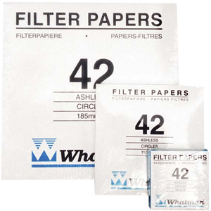 Whatman Filter Paper, Quantitative, Slow Speed, Grade 42, Ashless, 55mm Dia, 2.5um Pore Size, Biodegradable, 100/Pack