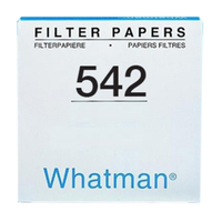 Whatman Filter Paper, Quantitative, Slow Speed, Grade 542, Hardened Ashless, 70mm Dia, 2.7um Pore Size, Biodegradable, 100/Pack