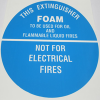 Sign 'fire Extinguisher Foam' 200mm/side (black Circle) Each