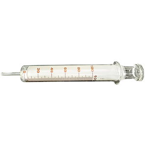 Gas Syringe, 100mL, 4mL Increments: 0mL - 100mL, Sterilisable up to 200degC, Glass Luer Slip Tip, Interchangeable, Borosilicate Glass, Each Each