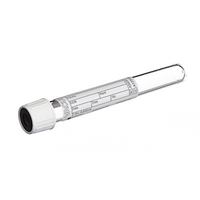 Greiner Premium Vacuette Blood Tube, Z No Additive, 6mL, 13 x 100, White Pull Cap with Black Ring, Non-Ridged, 50 Pieces/Pack Pack