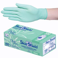 Universal Skin Shield Green Biodegradable Latex Examination Gloves, Powder-Free, Small, 100/Box