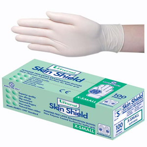 Out of Date Universal Skin Shield Latex Exam Gloves Powder Free AS/NZ Biodegradable Polymer Coated Textured HACCP Large Cream 1,000/Ctn