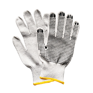 Livingstone Cotton Gloves, Seamless, Knitted, with Dot Palm, 12 Pairs/Bag, 20 Bags/Carton