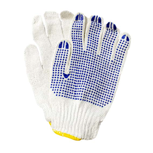 Livingstone Cotton Gloves, Seamless, Knitted, with Dot Palm, 12 Pairs/Bag, 20 Bags/Carton