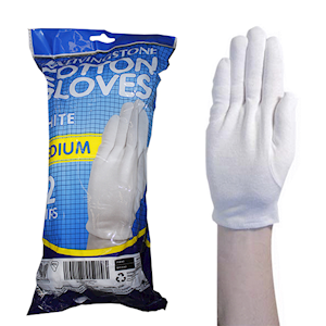 Livingstone Cotton Gloves, Medium, 12 Pairs/Bag Bag