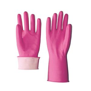 Astra Commercial Premium Flock Lined Rubber Gloves, Heavy Weight, Longer Cuff, Size 6.5 - 7.0, Pink, 1 Pair/Pack (GPFPS) Pair