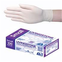 Livingstone Biodegradable Latex Examination Gloves, ASTM, Low Powder, Large, Blue Colour, 100/Box Box