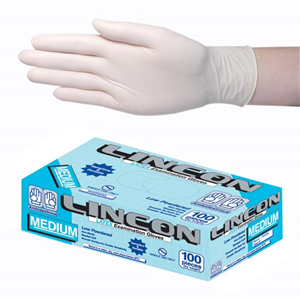 Out of Date Lincon Latex Examination Gloves, AS/NZ, Low Powder, 6.0g, Medium, Cream Colour, HACCP, 100/Box Discounted, While Stocks last