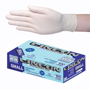 Out of Date Lincon Latex Examination Gloves, AS/NZ, Low Powder, 6.0g, Medium, Cream Colour, HACCP, 100/Box Discounted, While Stocks last