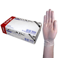 Lincon Vinyl Gloves, Recyclable, 5.5g, Powder Free, Large, Clear, HACCP Grade, 100/Box Box
