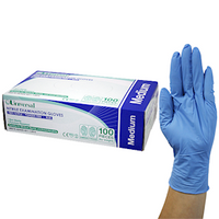 Universal Nitrile Examination Gloves, AS NZ Standard, Powder Free, EN374, Large, Blue Colour, HACCP Grade, 100/Box Box