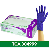Universal Nitrile Examination Gloves, AS NZ Standard, Powder Free, EN374, Large, Blue Colour, HACCP Grade, 100/Box Box