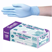 Ni-Tek Nitrile Premium Examination Gloves, AS NZ Standard, Powder Free, EN374, Large, Blue, HACCP Grade, 100/Box Box