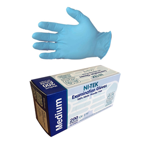 Ni-Tek Nitrile Premium Gloves, AS NZ Standard, Powder Free, EN374, Large, Blue Colour, HACCP Grade, 100/Box Box