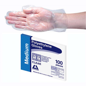 Livingstone Disposable Polyethylene Gloves, Large, Embossed, Ambidextrous, Recyclable, Clear, 100/Pack Pack