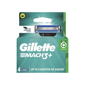 Gillette Mach 3+ Men's Razor Refill 4 Pieces/Pack