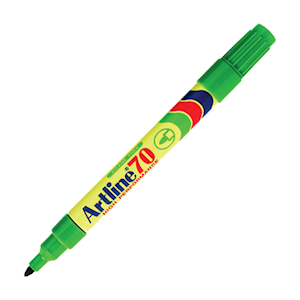 Artline 70 Permanent Marker, 1.5mm, Bullet Point, Green, Each Loose