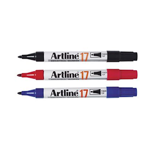 Artline 17 Industrial Permanent Marker, 1.5mm, Bullet Point, Red, 12/Box Box