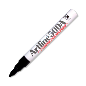 Artline 500A Whiteboard Marker, Bullet Point, 2mm, Black, 12/Box Box