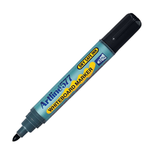 Artline 577 Whiteboard Marker, Bullet Point, 2mm, Black, 12/Box Box