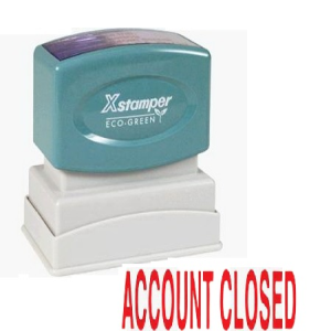 XSTAMPER 1538 ACCOUNT CLOSED RED EACH Each