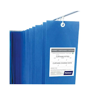 Haines Antimicrobial Medical Curtain, 120GSM, 4.5m x 2m Drop, Polyprop ...