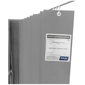 Haines Antimicrobial Medical Curtain, 120GSM, 4.5m x 2m Drop, Polyprop ...