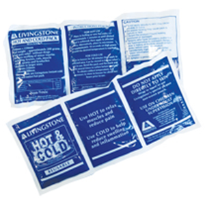 Livingstone Hot and Cold Pack, 25 x 12cm w/ Nonwoven Pouch, Reusable,Clear Non-Staining Gel, 3 Segments, 2/Display Box, 24/Carton Set